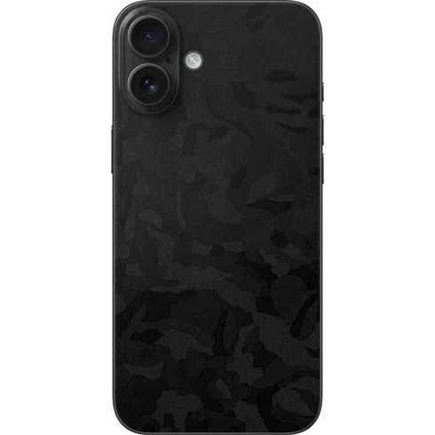 Black Shadow Camo iPhone 16 Plus Skin
